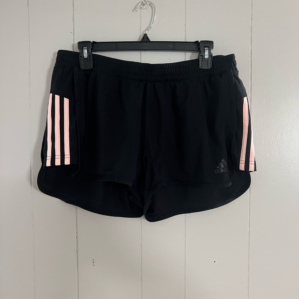 Black adidas large athletic/athleisure shorts